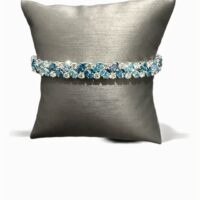 14K White Gold Lab Created Blue and White Diamond Bracelet (4.26 Carats TWT)