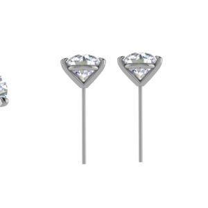 2 Carat Lab Grown Diamond Stud Earrings Set in 14K White Gold