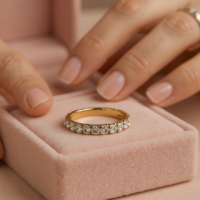 14 Karat Yellow Gold Anniversary Band with 1.76 Carats of Lab Diamonds