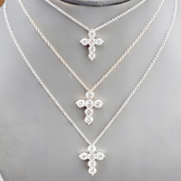 2 Carat Lab Grown Diamond Cross Pendant in 14k White Gold