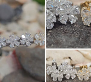 Floral Shaped 14k Yellow Gold Lab Grown Diamond Earrings (1 CT)