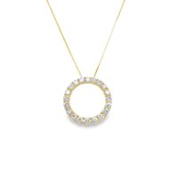 1 CT Lab Grown Diamond Circle of Life Pendant Set in 10K Yellow Gold