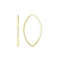 14k Yellow Gold Polished Long Marquise Motif Earrings