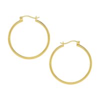 14k Yellow Gold Polished Hoop Earrings (1.5x40mm)