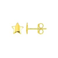 14k Yellow Gold Post Earrings with Stars(6.5mm)