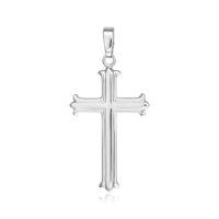 Sterling Silver Textured Gothic Cross Pendant