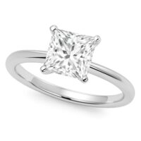 5 Carat Princess Lab Grown IGI G/VS1 Diamond Solitaire Ring in 14K White Gold