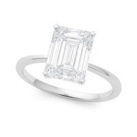 5 Carat Radiant Lab Grown IGI G/VS1 Diamond Solitaire Ring in 14K White Gold