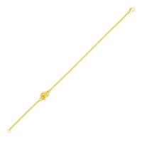 14k Yellow Gold Chain Bracelet with Polished Knot (7.50 mm)