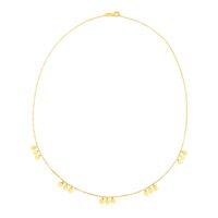 14k Yellow Gold Necklace with Circle Dangle Stations