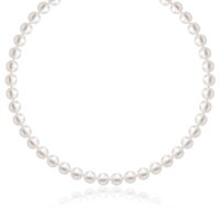 14k Yellow Gold Necklace with White Freshwater Cultured Pearls (6.0mm to 6.5mm)