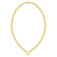 14K Yellow Gold Heart Lock Charm Necklace (5.80 mm)