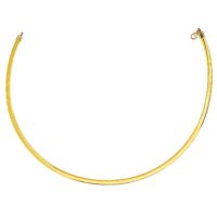 14K Yellow Gold And Silver Reversible Omega Chain Necklace (4.00 mm)