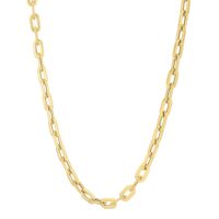 Oval Domed Paperclip Necklace in 14K Yellow Gold (5.30 mm)