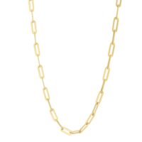 Long Domed Paperclip Necklace in 14K Yellow Gold (4.80 mm)