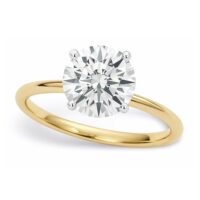 1 1/2 Carat Round Lab Grown IGI G/VS1 Diamond Solitaire Ring in 10K Yellow Gold