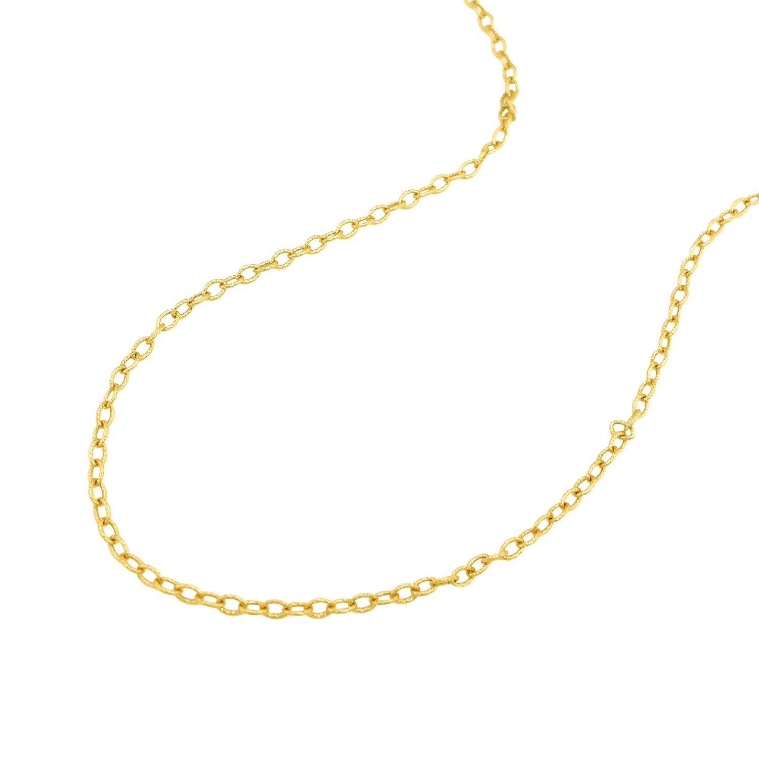 14k Yellow Gold Pendant Chain with Textured Links (2.50 mm) - Image 4