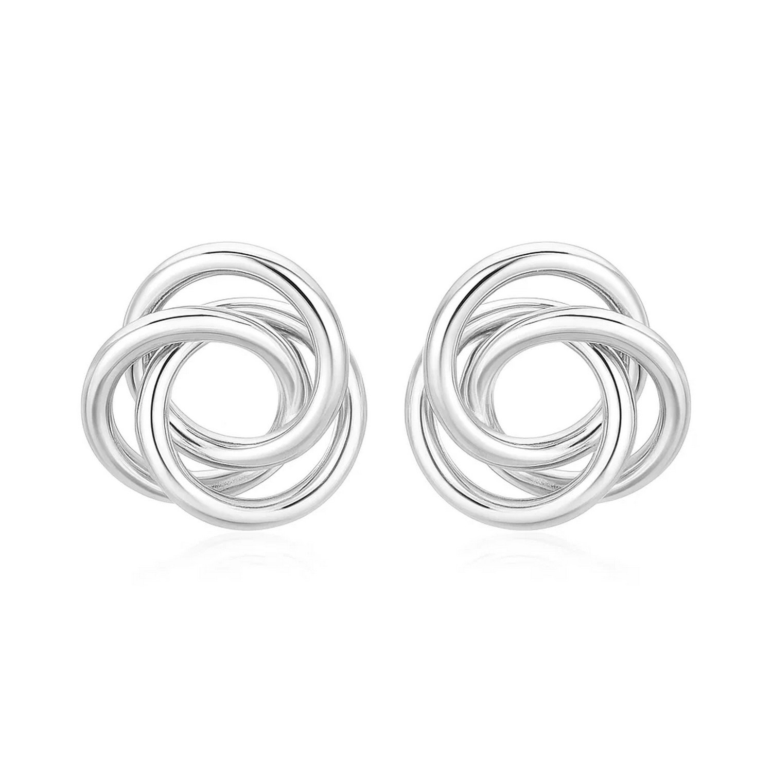 Polished Open Love Knot Earrings in Sterling Silver
