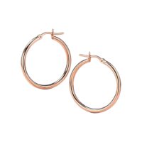 14k Rose Gold Polished Hoop Earrings (2x25mm)