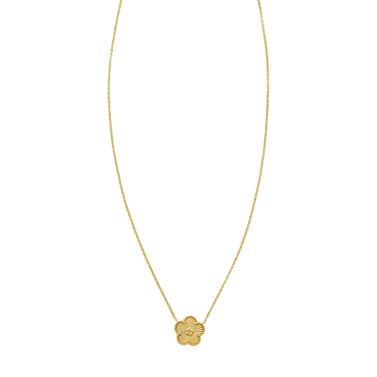 14K Yellow Gold Radiating Flower Necklace