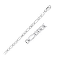 14k White Gold Solid Figaro Chain (4.50 mm)