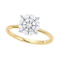 3 Carat Round Lab Grown IGI G/VS1 Diamond Solitaire Ring in 14K Yellow Gold