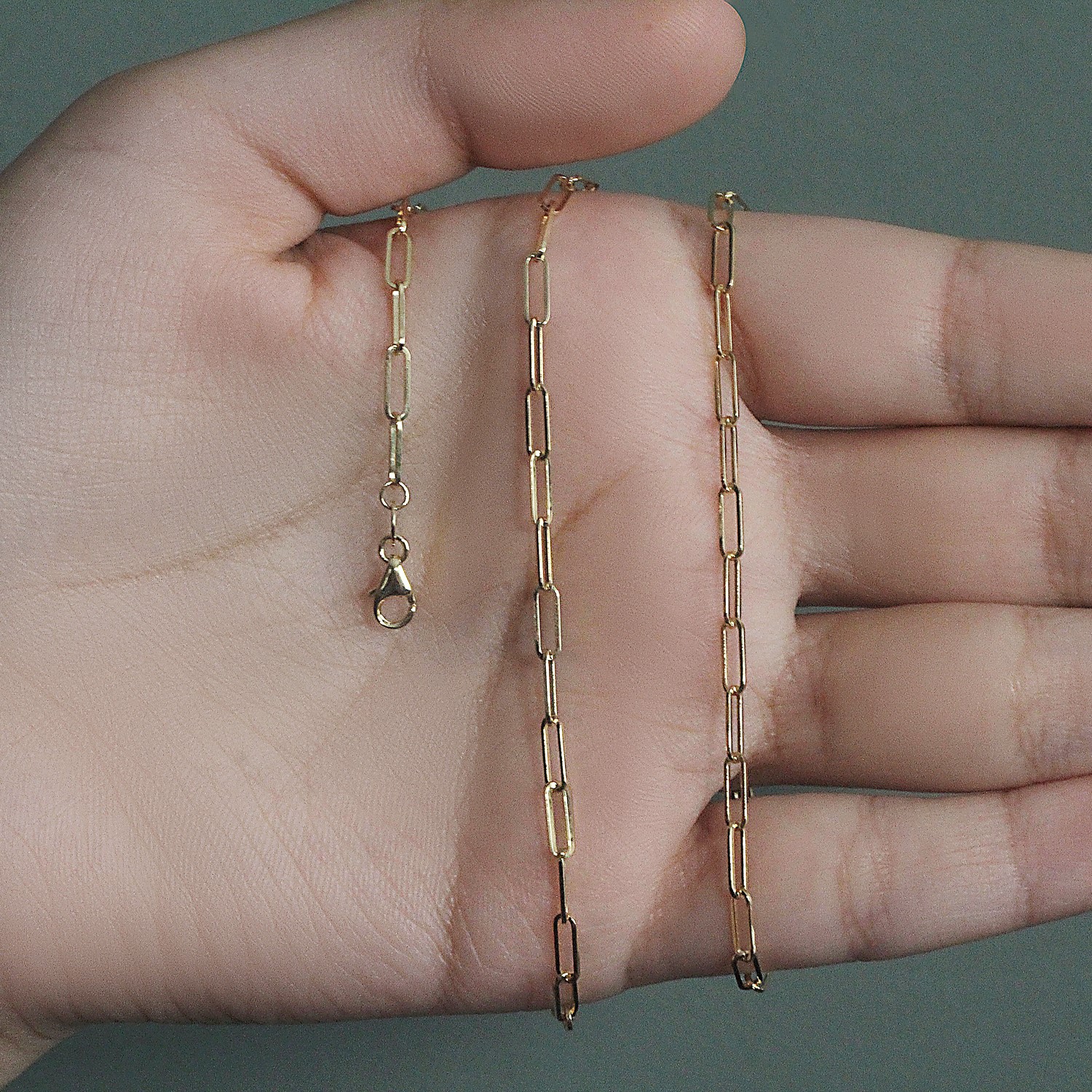 18K Yellow Gold Paperclip Chain (2.50 mm) - Image 8