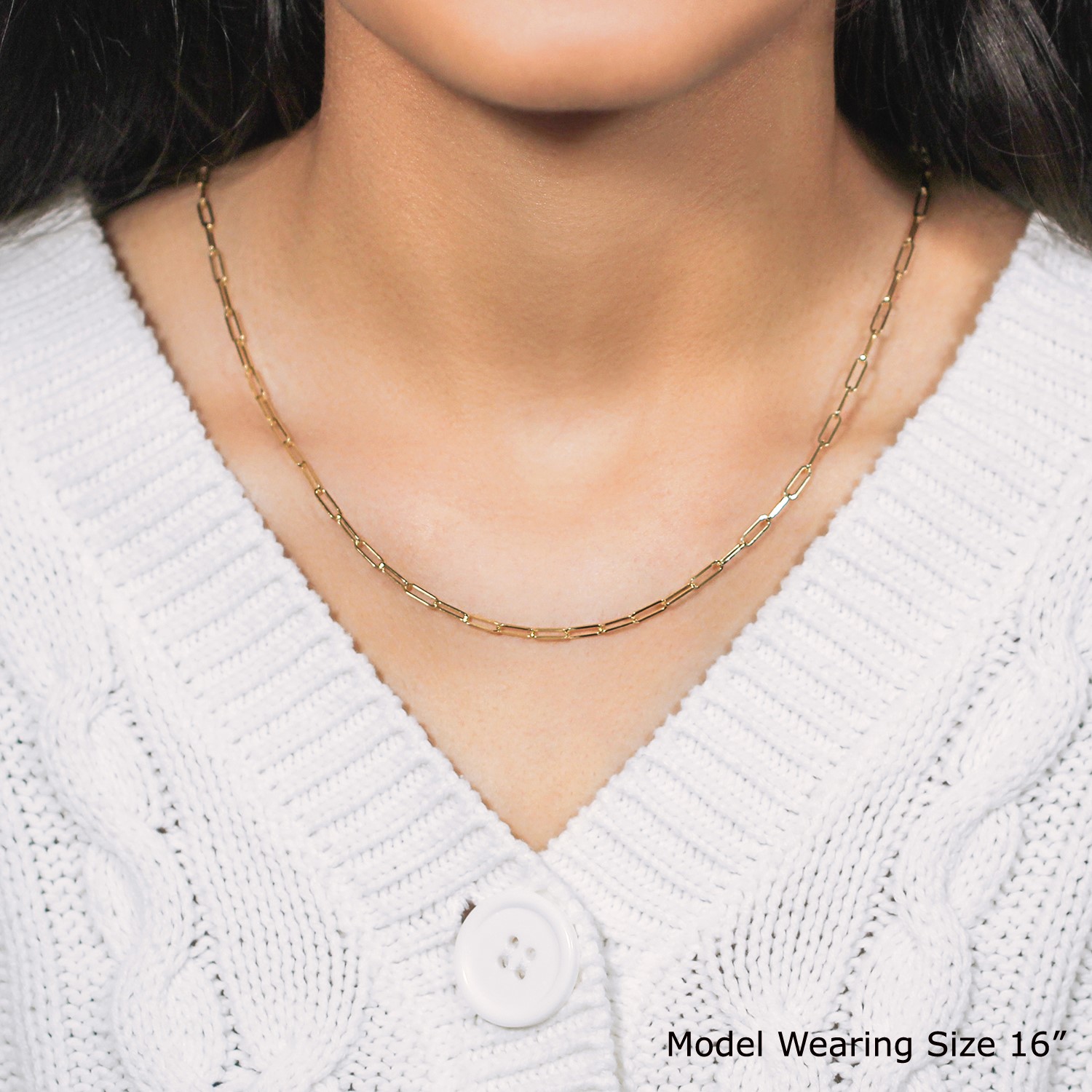 18K Yellow Gold Paperclip Chain (2.50 mm) - Image 9