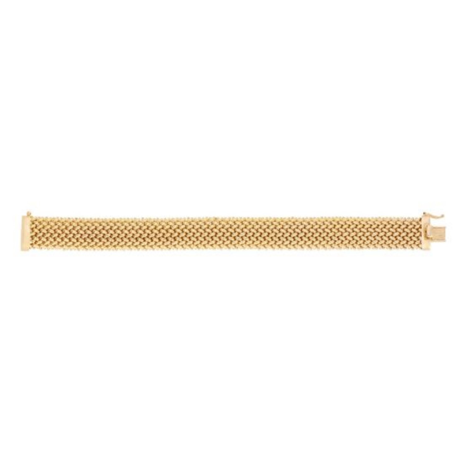 14k Yellow Gold High Polish Thick Braided Bracelet (14.50 mm) - Image 2