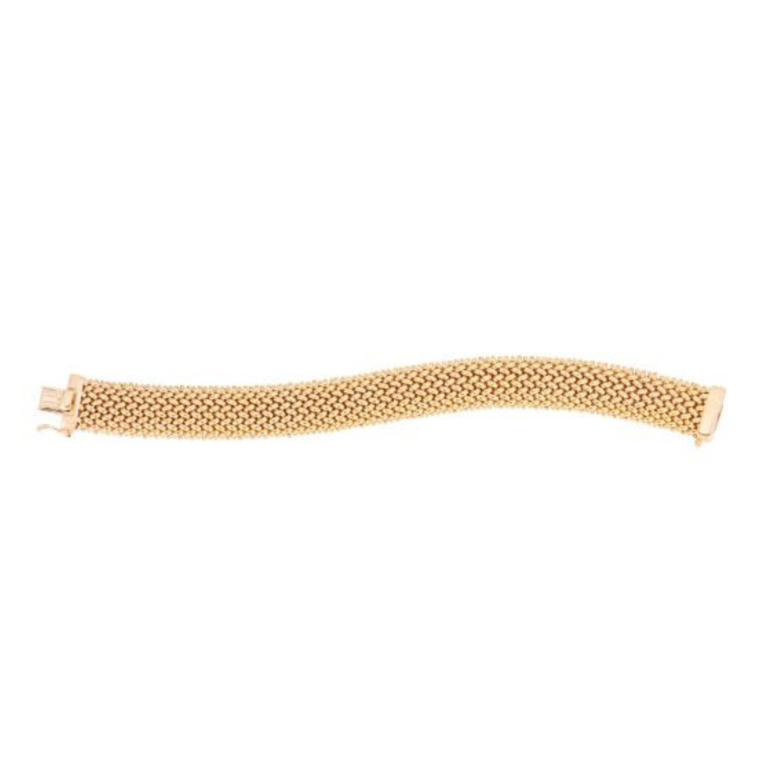 14k Yellow Gold High Polish Thick Braided Bracelet (14.50 mm) - Image 3