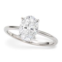 1 1/2 Carat Oval Lab Grown IGI G/VS1 Diamond Solitaire Ring in 10K White Gold