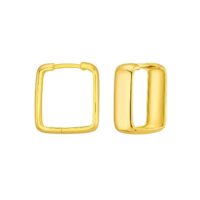14 Yellow Gold Square Hoop Earrings