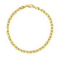 14k Yellow Gold French Cable Chain Bracelet  (2.50 mm)