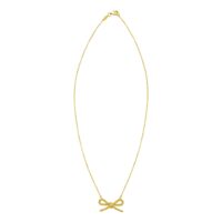 14K Yellow Gold Polished Twisted Rope Bow Necklace