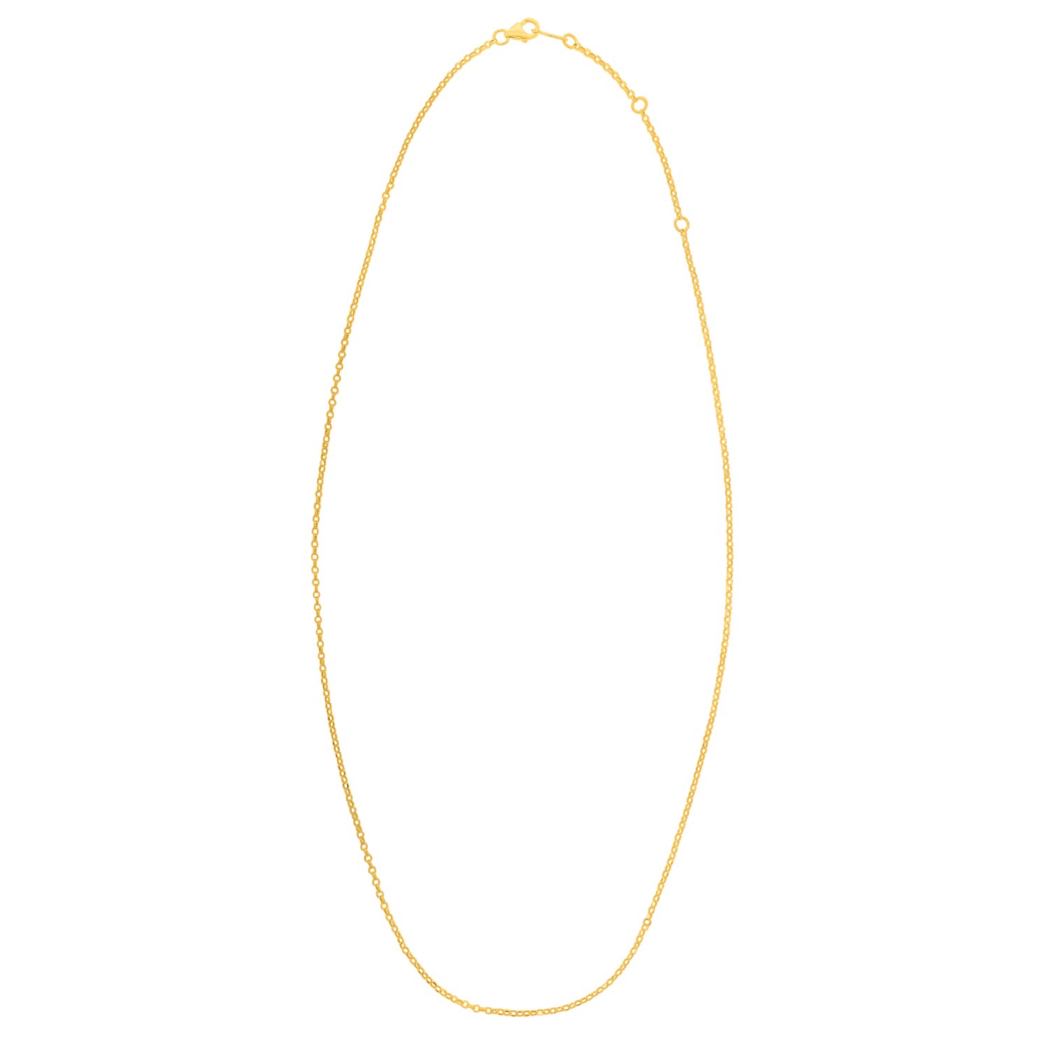Double Extendable Cable Chain in 14k Yellow Gold (1.40 mm) - Image 3