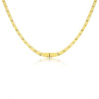 14K Yellow Gold Necklace with Graduated Greek Meander Motif Links