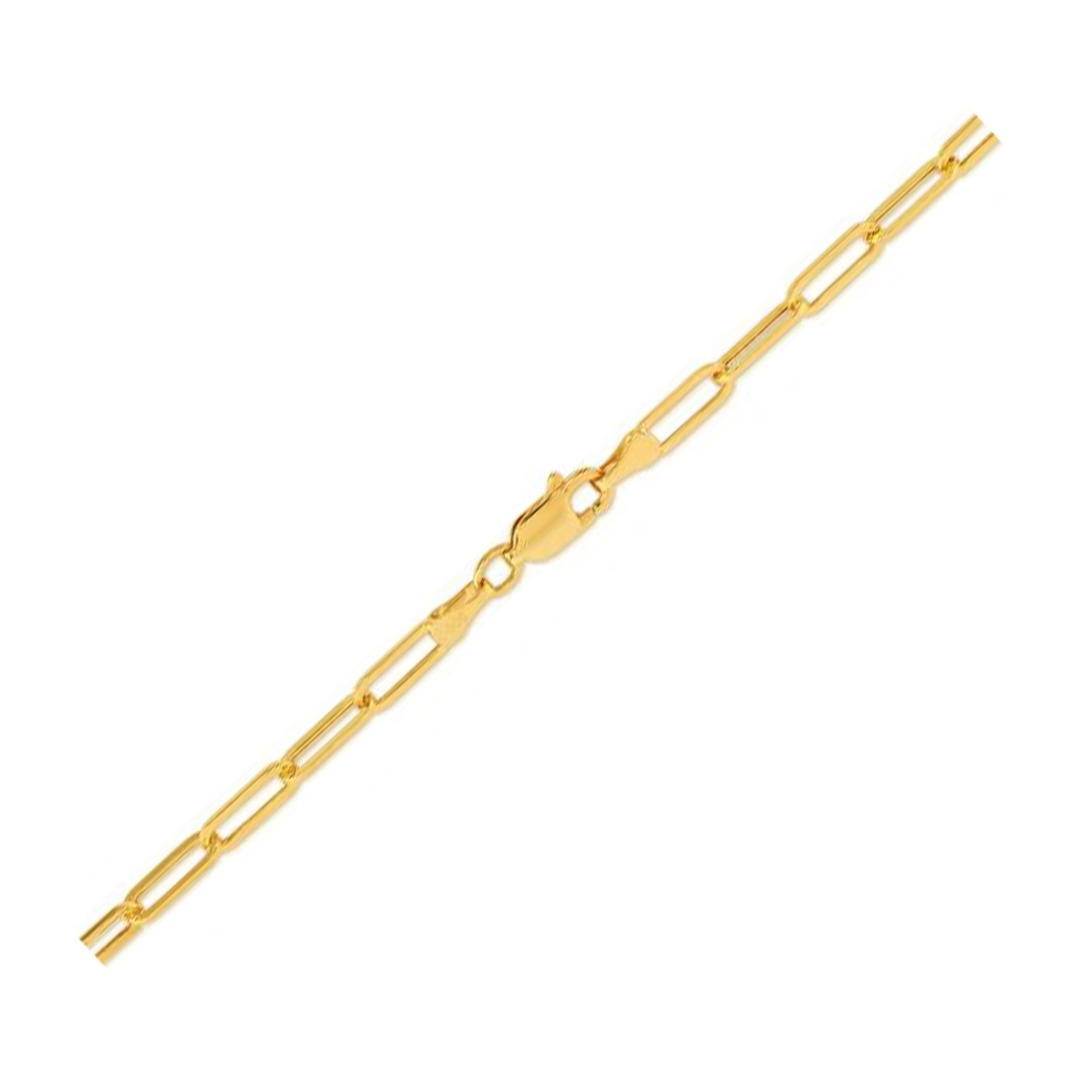 14K Yellow Gold Lite Paperclip Anklet (3.2mm) - Image 2