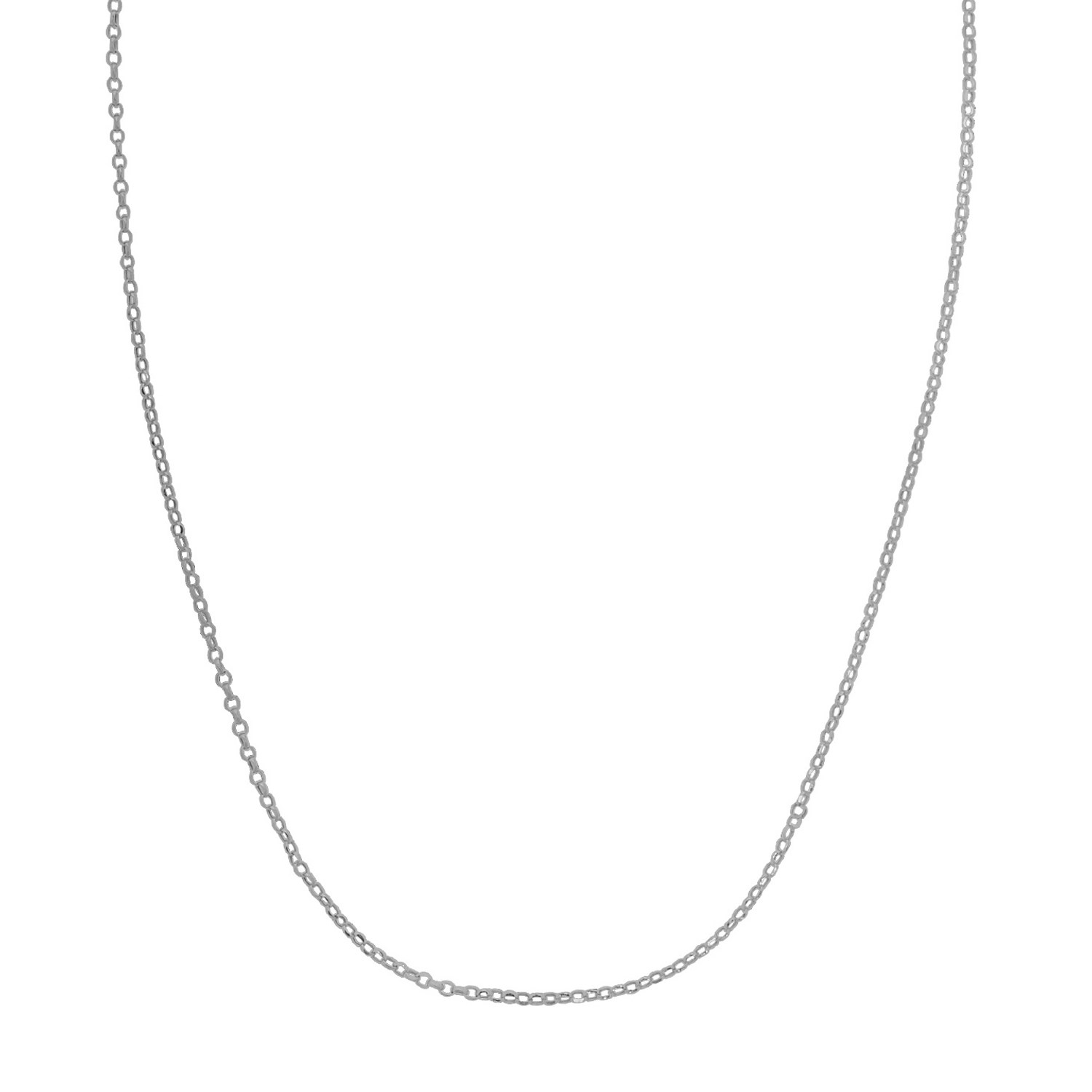 Double Extendable Cable Chain in 14k White Gold (1.40 mm) - Image 2