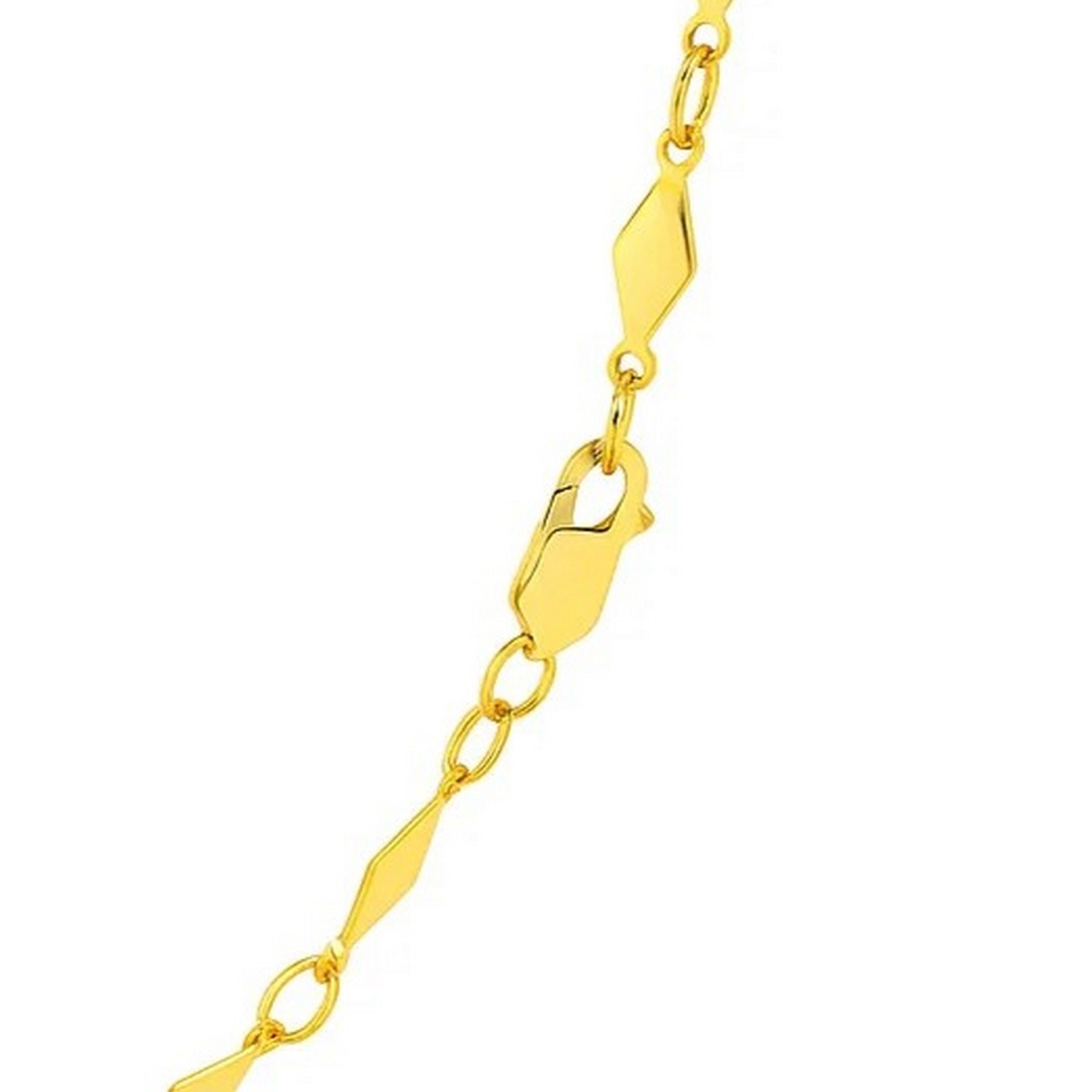 14K Yellow Gold Polished Diamond Motif Chain (3.00 mm) - Image 3
