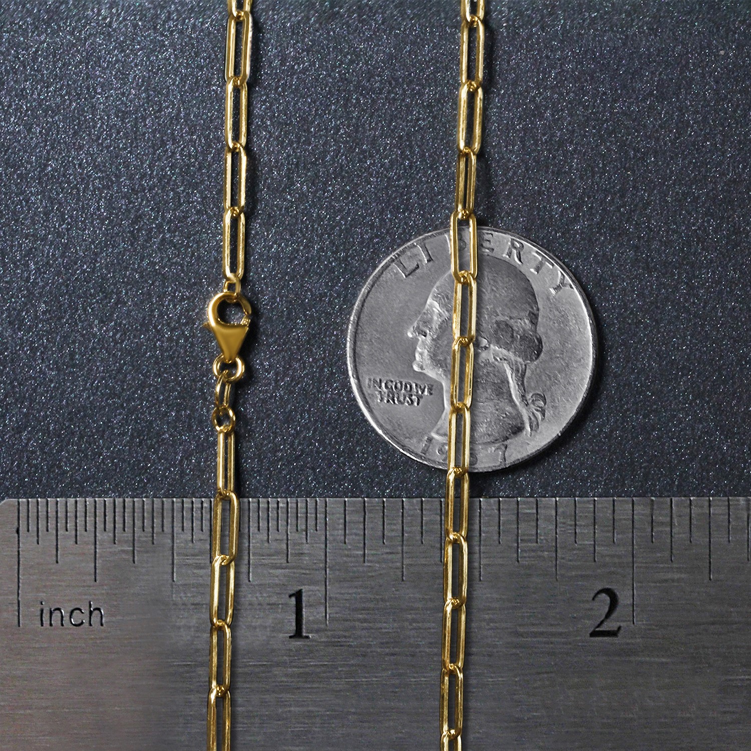 10K Yellow Gold Paperclip Chain (2.50 mm) - Image 7