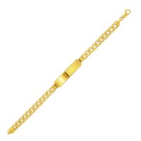 14k Yellow Gold Mens ID Cuban Chain Bracelet (8.00 mm)