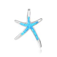 Sterling Silver Starfish Pendant with Opal