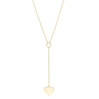 Lariat Heart Necklace in 10K Yellow Gold