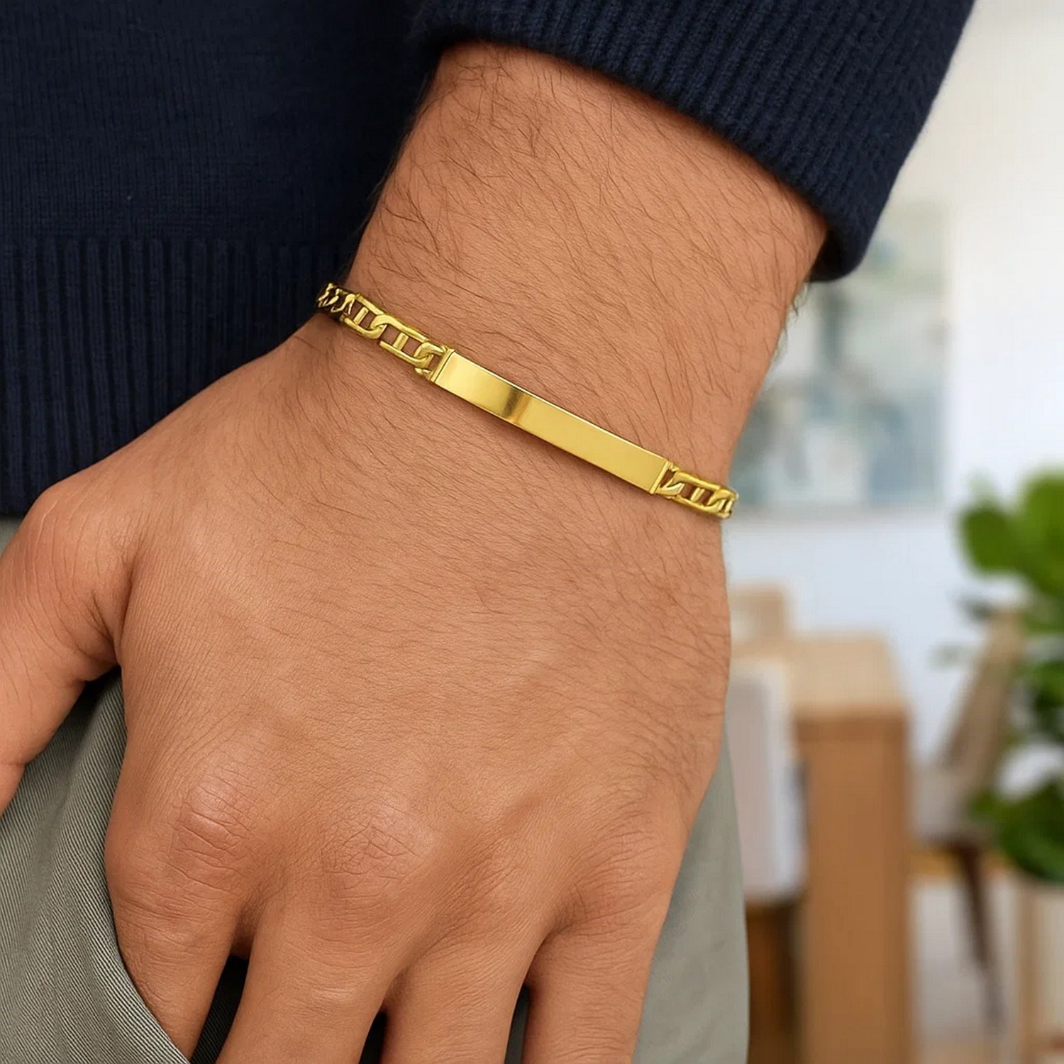 14K Yellow Gold Mariner ID Bracelet - Image 3