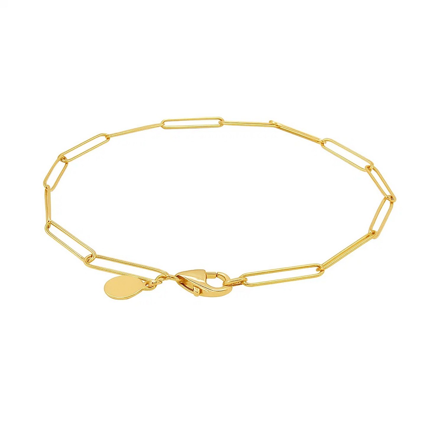 14k Yellow Gold Wire Paperclip Bracelet (2.70 mm) - Image 3