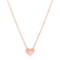 14k Rose Gold Polished Mini Heart Necklace