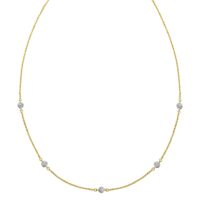 14K Two Tone Gold Classic Paperclip Chain Necklace