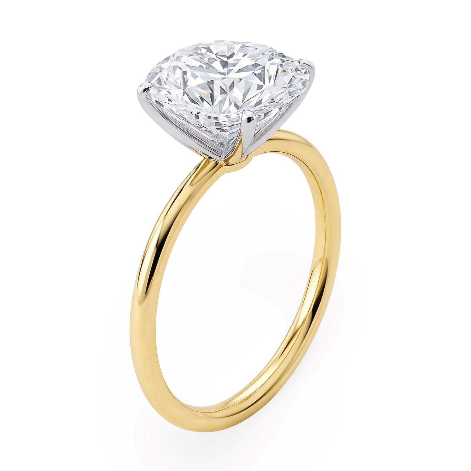3 Carat Round Lab Grown IGI G/VS1 Diamond Solitaire Ring in 10K Yellow Gold - Image 2