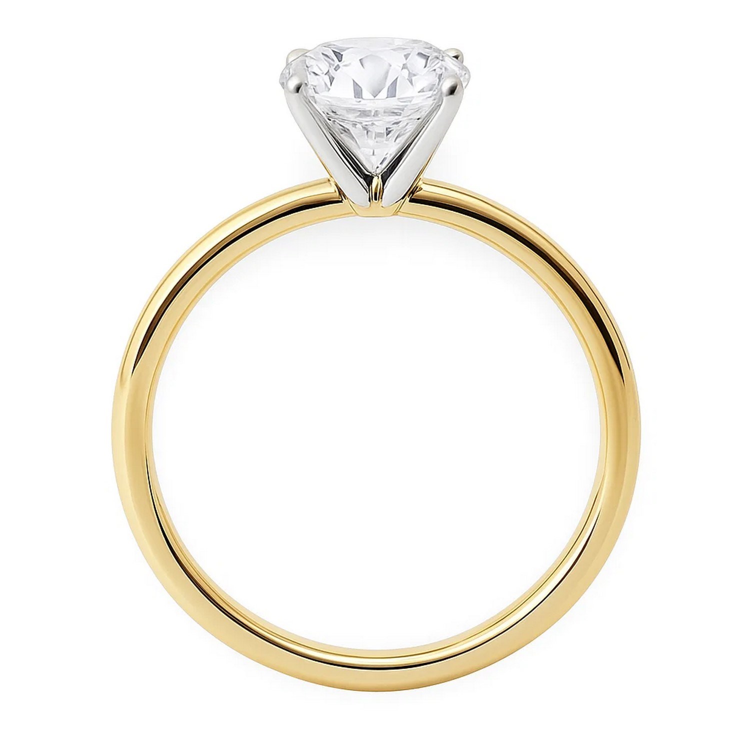 3 Carat Round Lab Grown IGI G/VS1 Diamond Solitaire Ring in 10K Yellow Gold - Image 4