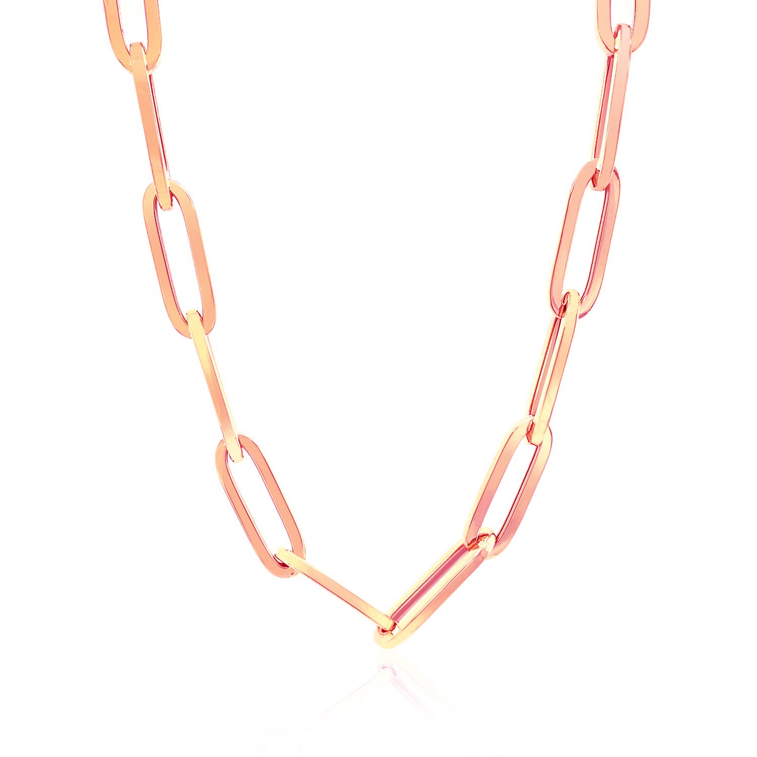 14K Rose Gold Wide Paperclip Chain (6.10 mm) - Image 2